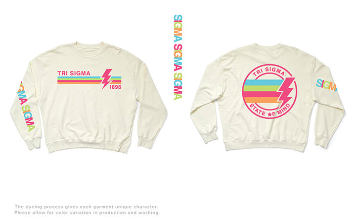 Y2K Vanilla Ice Neon Sorority Matching Set Crewneck