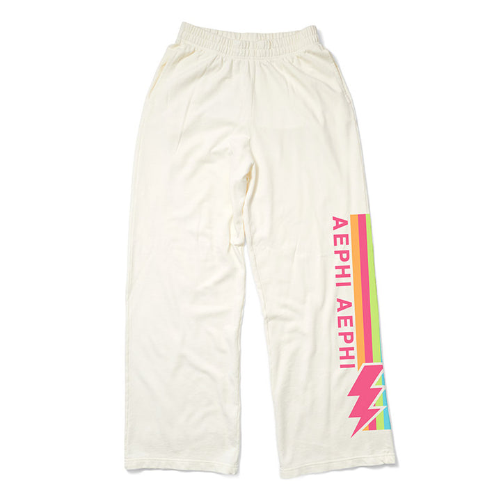 Y2K Vanilla Ice Neon Sorority Matching Set Wide Leg Light Weight Sweatpants